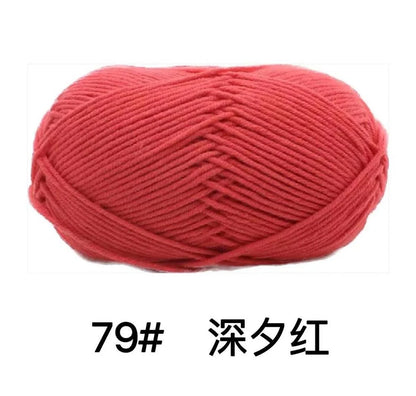 40-50g/Set 4ply Milk Cotton Knitting Yarn – Dyed Lanas for Crochet, Sweaters, Hats & Dolls, Affordable Craft Supplies