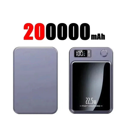 Lenovo 100000mAh Magnetic Power Bank - Wireless Fast Charger Portable Battery Pack for iPhone, Samsung & Xiaomi