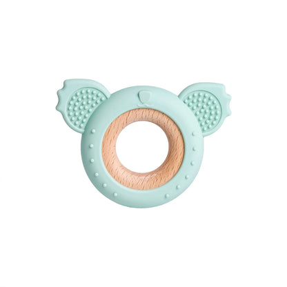 TYRY.HU Silicone Baby Teether - Cartoon Frog & Deer Teething Necklace Pendant for Infant Gum Relief Gift