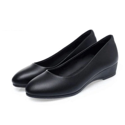 Cresfimix Women’s Pointed Toe Flat Shoes - Yellow PU Leather Casual Office Comfort Shoes