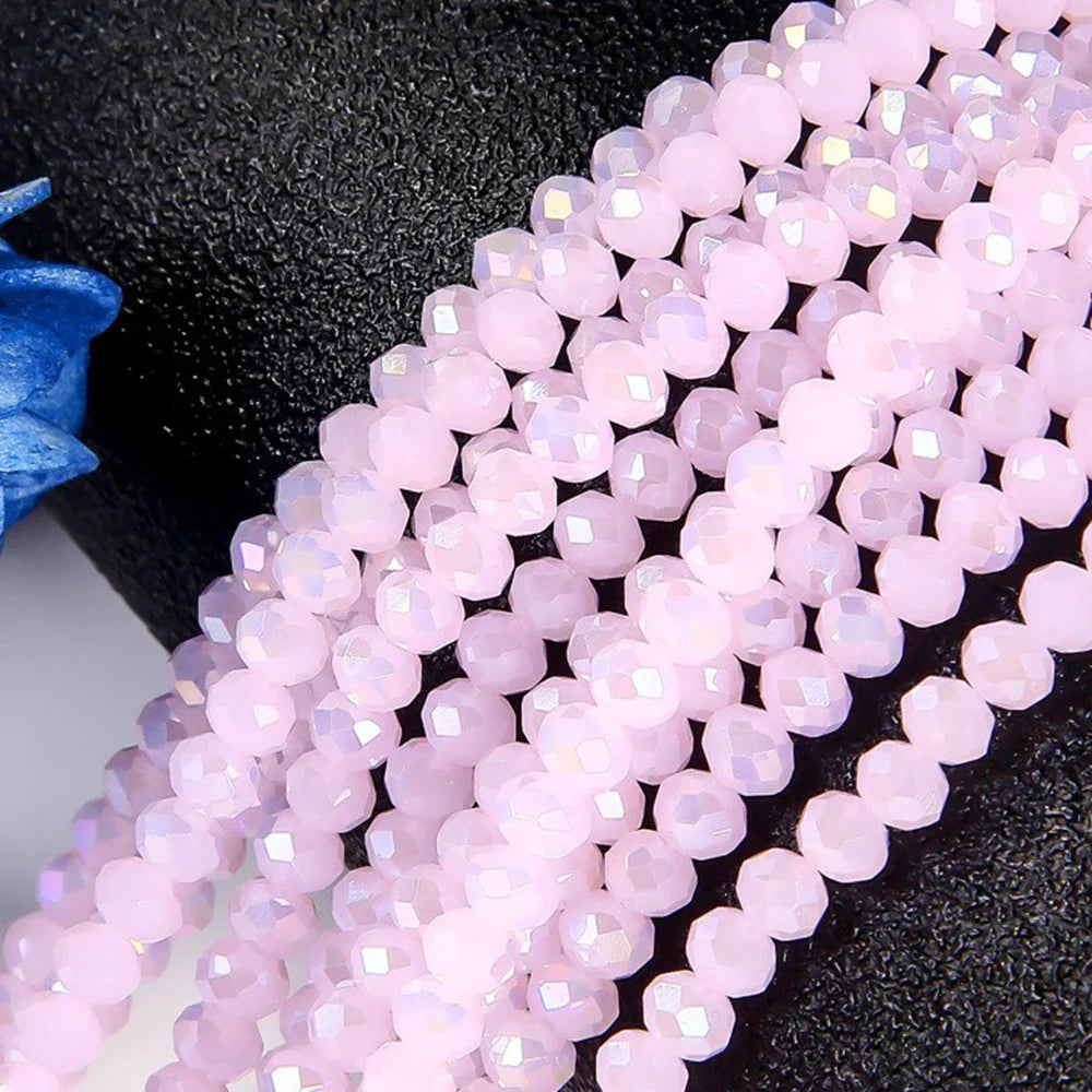 4mm/6mm/8mm Round Crystal Glass Beads – Faceted Spacer Loose Beads for DIY Jewelry Making & Needlework Craft Accessories
