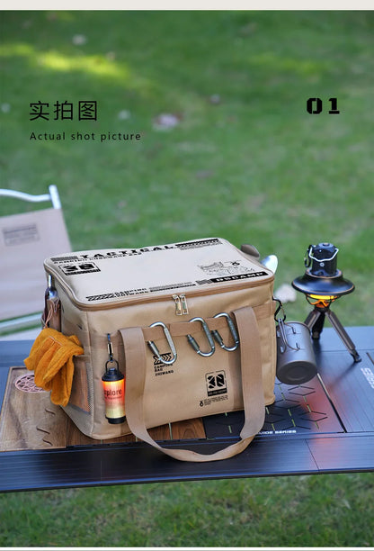 30-42L Waterproof Tactical Camping Storage Bag – Insulated Folding Organizer for Outdoor Gear, Picnic, and Field Equipment
