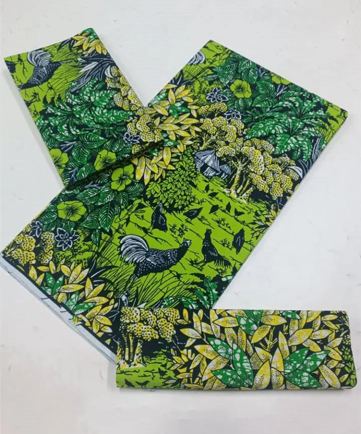 100% Cotton Ankara Fabric - High Quality African Print Batik Real Wax Pagne 6 Yards for Stylish Sewing