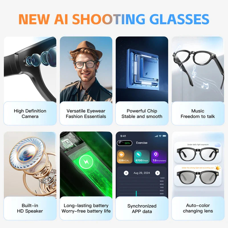 Xiaomi AI Smart Glasses – 200MP Bluetooth Camera Glasses with Music, Calls, Object Recognition & AI Translation