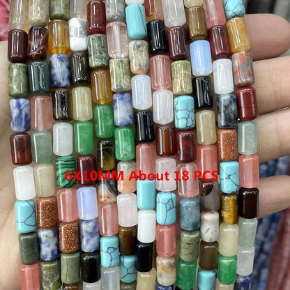 Natural Gemstone Beads - Agate Quartz Turquoise Faceted Rondelle Spacer Beads for DIY Jewelry Making & Bracelets