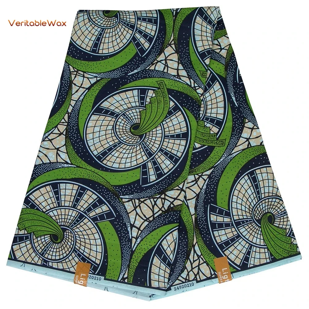 African Ankara Double Print Batik Fabric - Real Wax Patchwork Textile for DIY Sewing, Wedding Dresses & Crafts