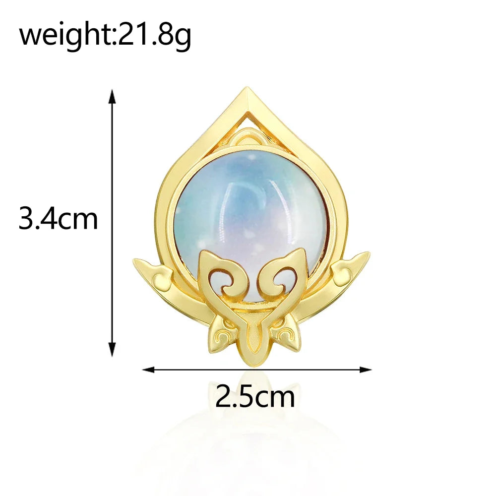 Genshin Impact Sumeru Vision Pins - Anime Character Element Badge Lapel Brooch Collectible Accessories