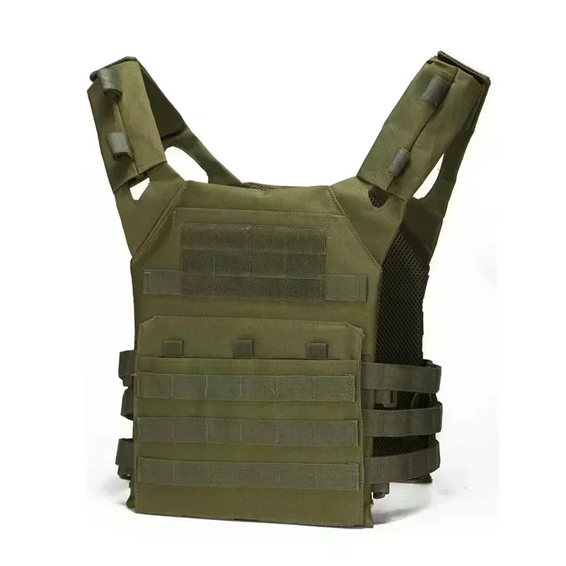Nylon Tactical Vest – Body Armor for Hunting and Airsoft – MOLLE Camo Military Army Vest for Combat, CS Games, and Jungle Equipment