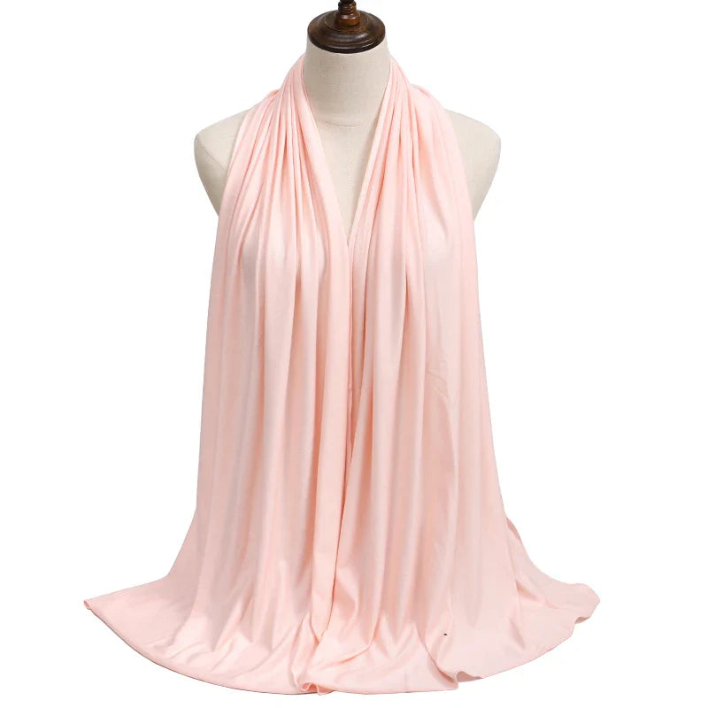 Women's Modal Cotton Jersey Hijab - Soft Solid Color Muslim Headscarf for Ramadan & Everyday Wear