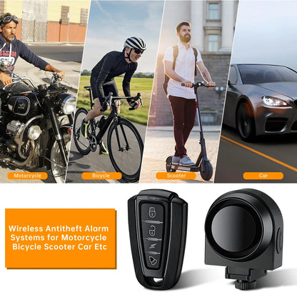 WSDCAM Bicycle Alarm – Waterproof Vibration Alarm with USB Charging & Remote Control, 110 dB Security for Bike & Motorcycle