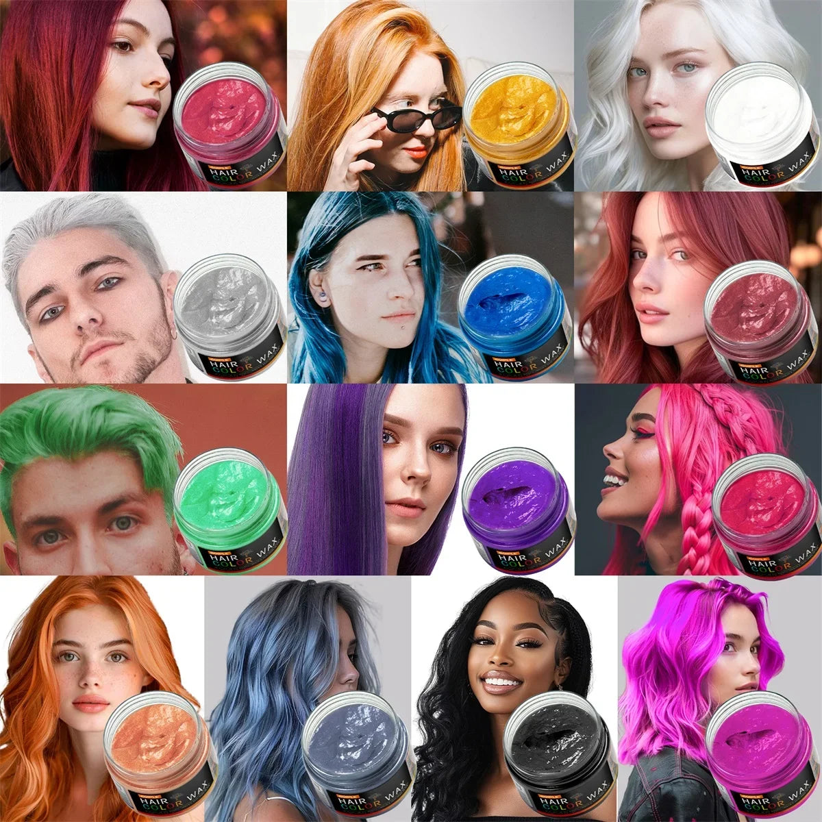 Valentine's Day DIY Hair Color Wax - Temporary Washable Hair, Beard & Eyebrow Coloring Cream