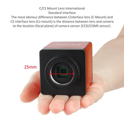 1080P 4K Digital Microscope — Full HD Industrial C-Mount Camera for PCB Welding & Mobile Phone Repair Stand