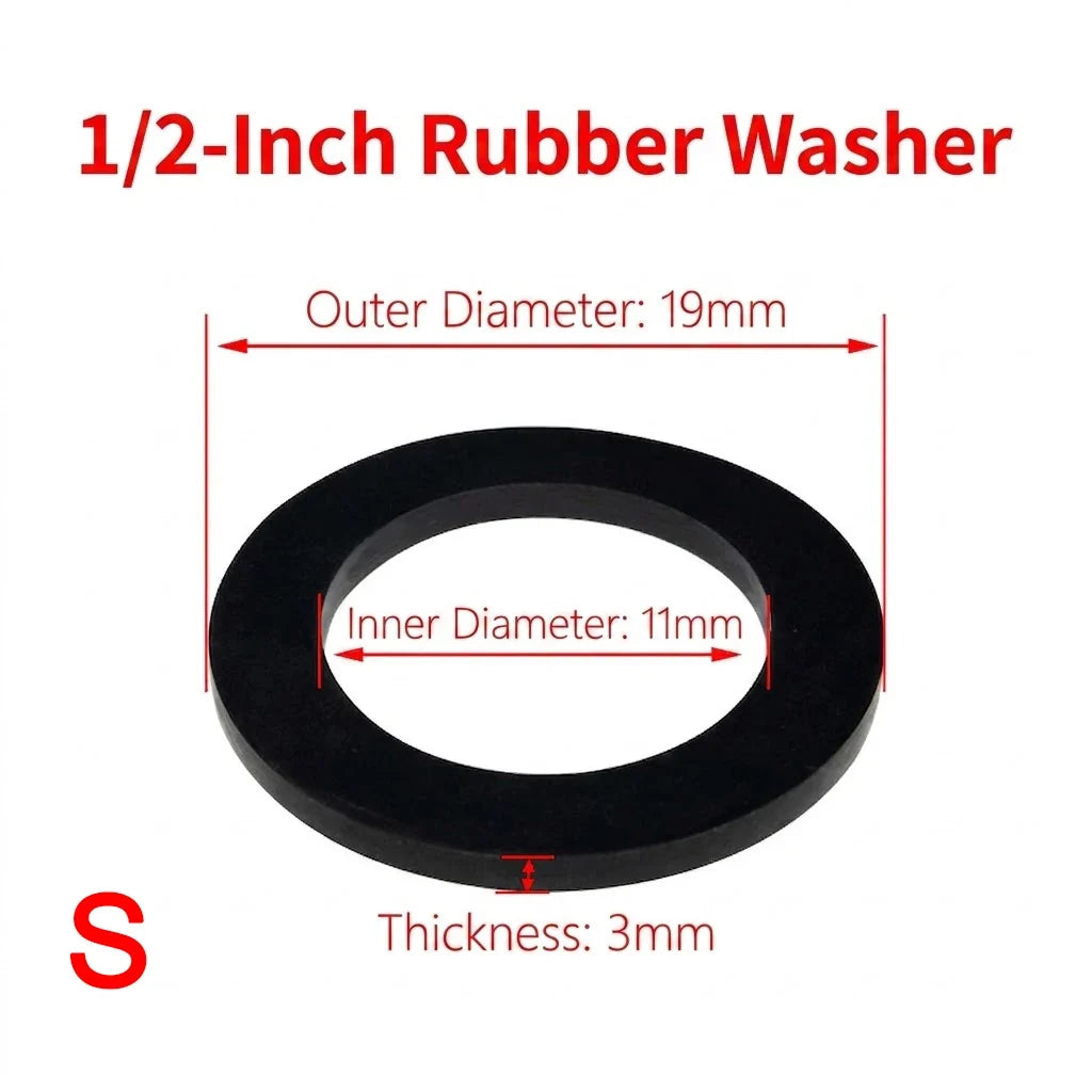 10-Piece Shower Hose Washer Set - Heavy-Duty Heat-Resistant Rubber O-Ring Faucet Seals