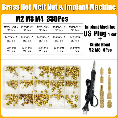 Brass Hot Melt Insert Knurled Nut – Copper Thermal Conduction Nut for 3D Printer Plastic Heat Insertion Tool