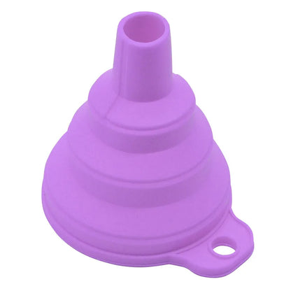 Mini Silicone Foldable Funnel - Collapsible Portable Funnel for Kitchen, Oil, Fuel & More