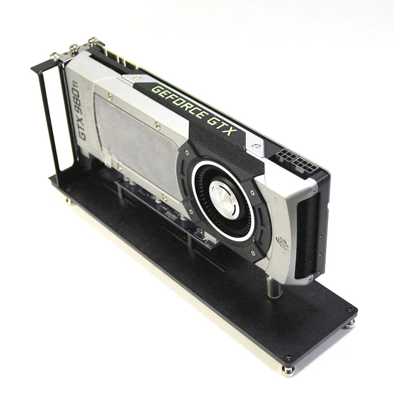 Vertical GPU Mount Bracket - PCIe Graphics Card Holder Stand with 3-Slot Riser Support