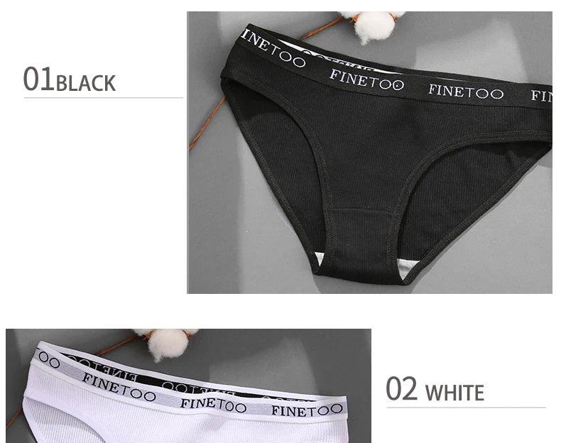5-Pack Women’s Cotton Panties – Sexy Comfort Briefs with Letter Print & Waistband (M-XXL)