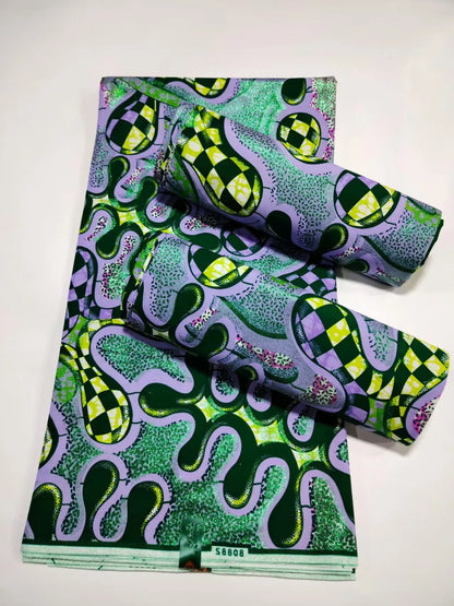 Original African Wax Print Fabric - 6 Yards 100% Cotton Nigerian Ankara Sewing Material