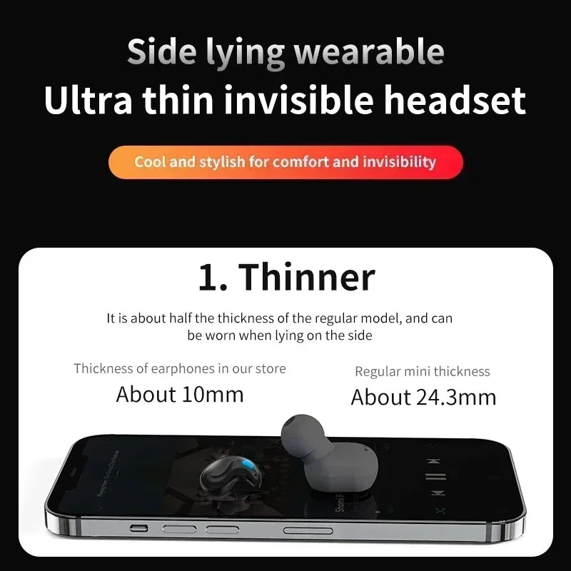 X55 Mini Wireless Earbuds - Bluetooth Headphones with Noise Reduction, HiFi Stereo Sound for Sports, Gaming & Sleep