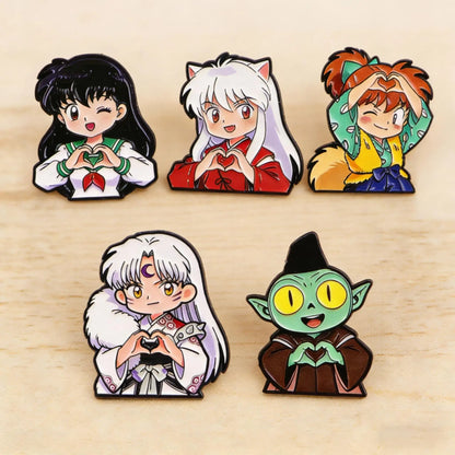 5PCS Cute Enamel Cartoon Pins - Fashion Brooch Lapel Badges for Coats, Clothing & Gift for Fans