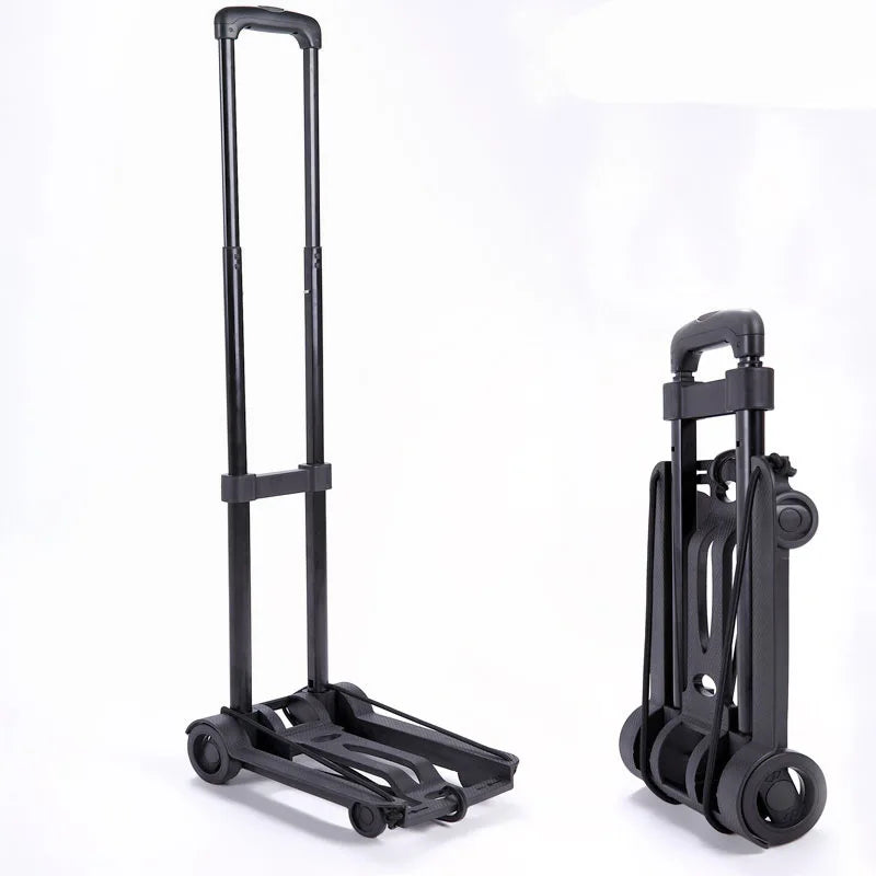 2/4-Wheeled Small Truck with Foldable Pull Rod – Portable Grocery, Luggage & Household Shopping Cart