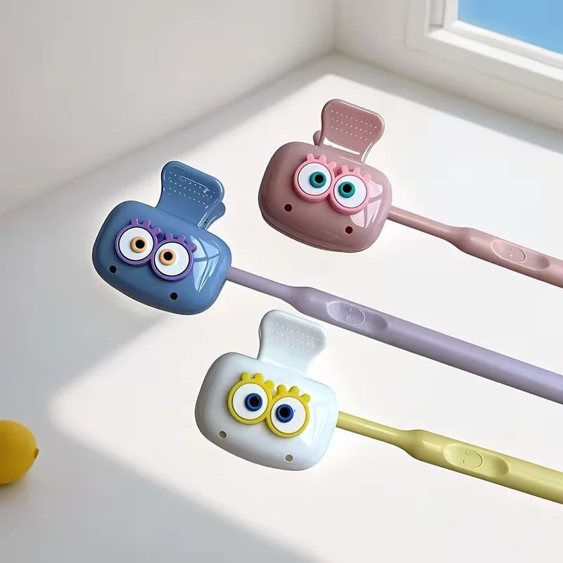 3PCS Cute Eye-Shaped Toothbrush Holders - Colorful Travel Toothbrush Covers with Dust-Proof Protection