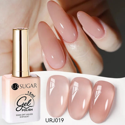 UR SUGAR 15ml Jelly Gel Polish - Milky White Translucent UV Soak Off Nail Art Varnish
