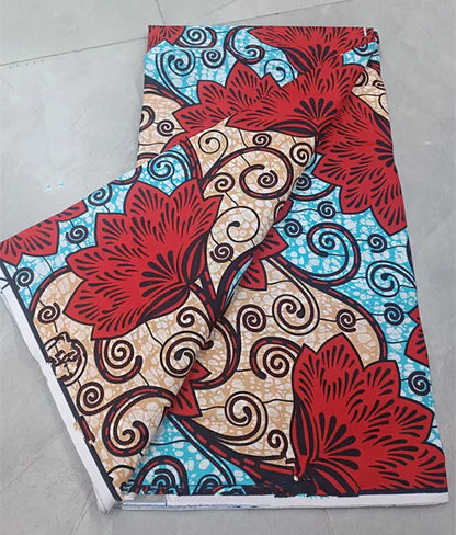 100% Cotton Ankara Wax Fabric - High Quality Soft Real Dutch Pagne Print for Dresses & Sewing