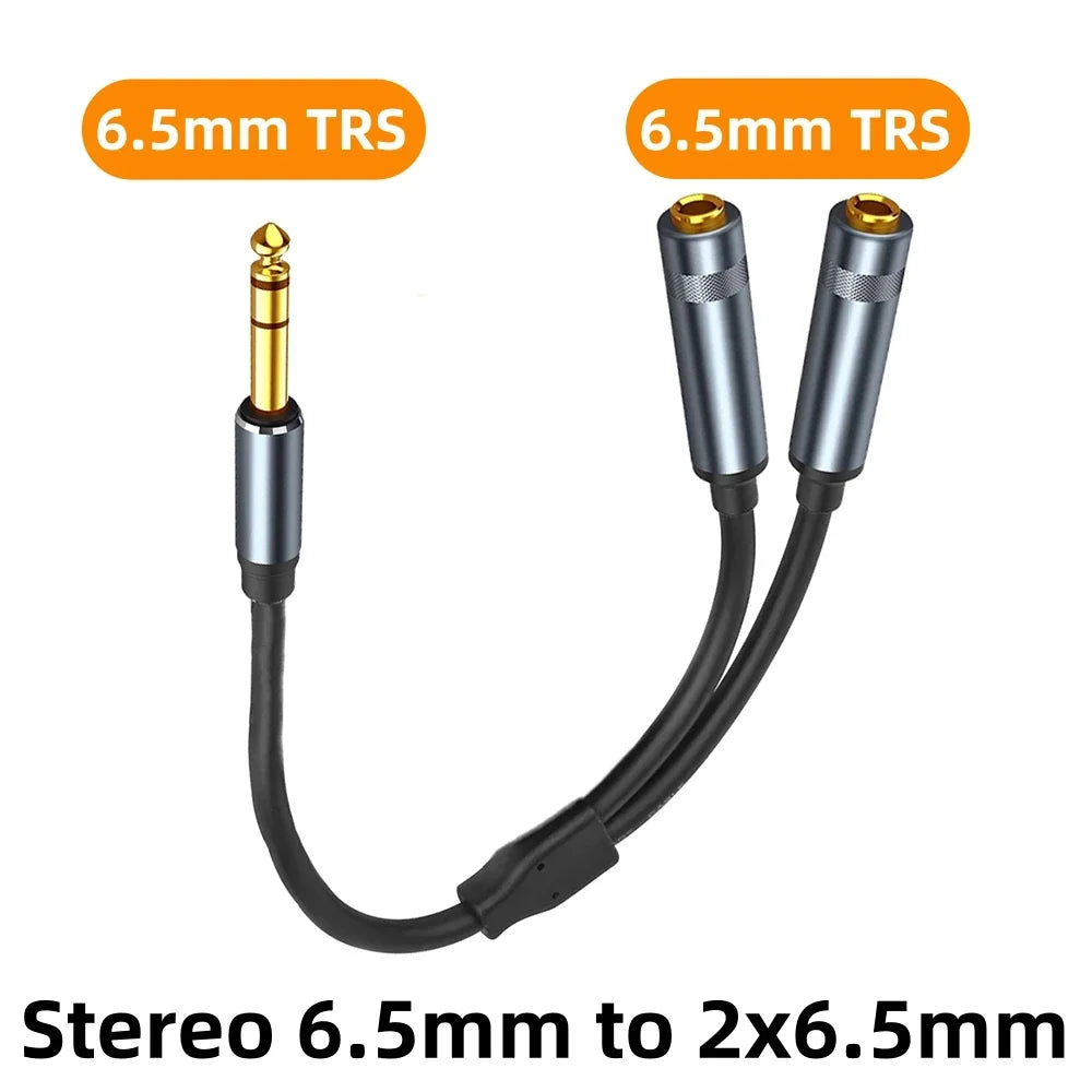 3.5mm to Dual 6.35mm Audio Splitter Cable - TRS Y Adapter for Amplifiers, Speakers & Mixers
