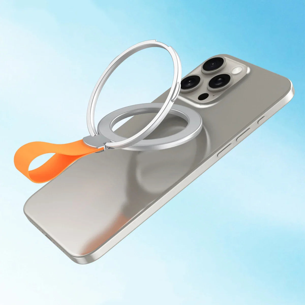 MagSafe Metal Strong Magnetic Suction Phone Holder - 360° Rotating, Folding Ring, Alloy, Portable & Universal Desktop Stand