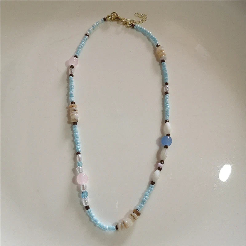 Y2K Strawberry Charm Choker Necklace - Ceramic Dog Pendant Acrylic Beaded Colorful Bow Aesthetic Jewelry for Women