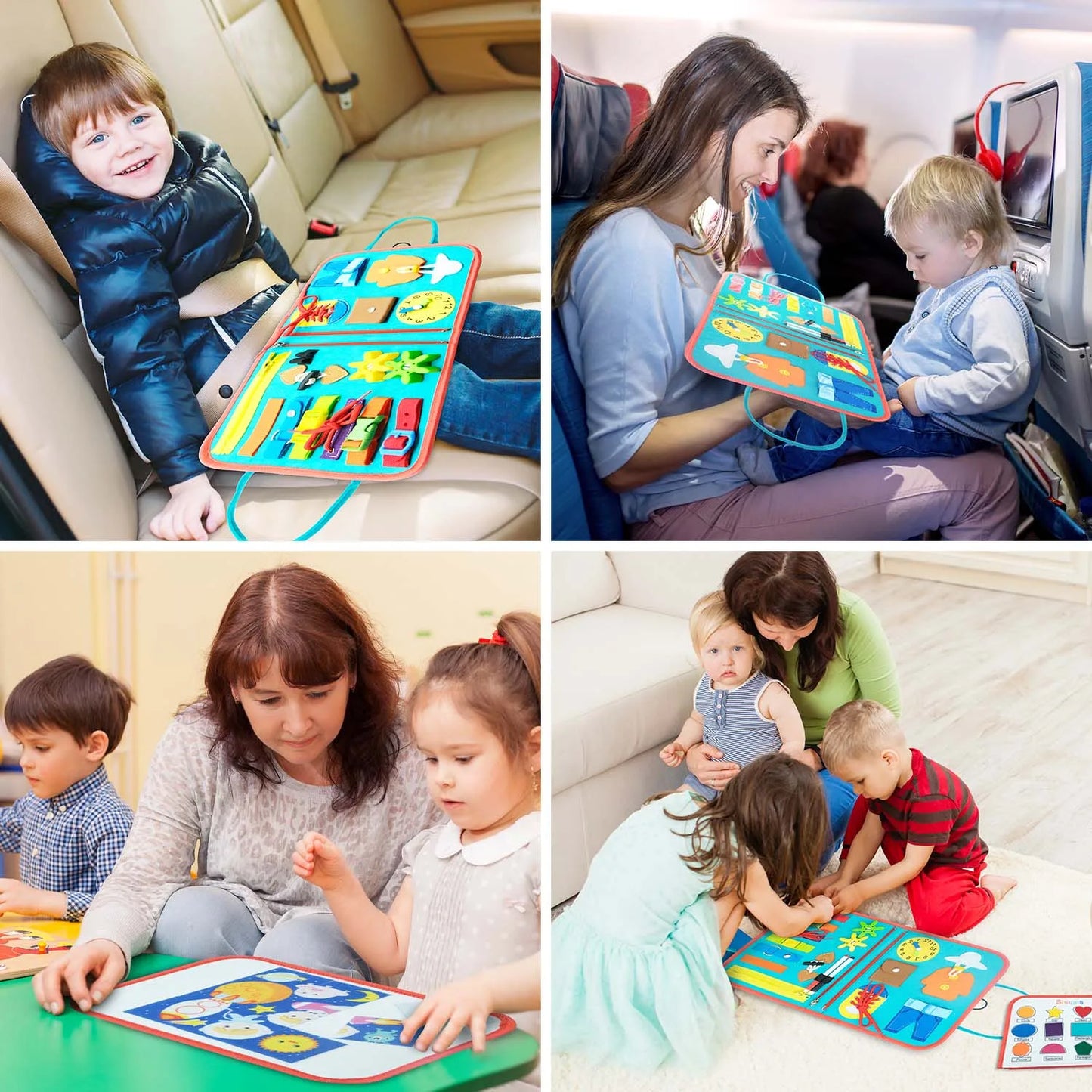 Montessori Toddler Busy Board – Educational Activity for Basic Dress Motor Skills, Baby Learning Toy for Travel