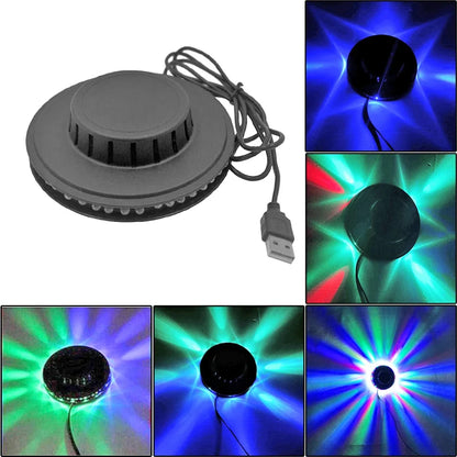 Sound Activated RGB Disco Light - USB Rotating LED Party Stage Light with Music Sync