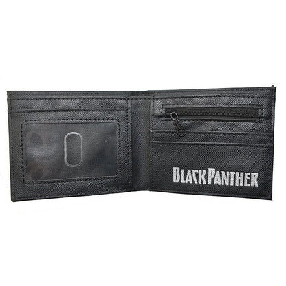 Marvel Black Panther Metal Design Wallet – PU Leather Purse with Coin Pocket for Youth