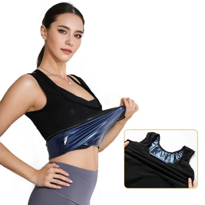 Women’s Sauna Suit Body Shaper Vest - Heat Trapping Slimming Workout Tank Top for Weight Loss Training & Fitness