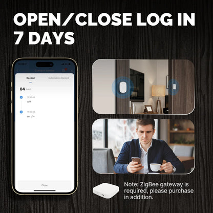 MOES Tuya ZigBee Smart Window & Door Sensor – Home Security Alarm with Remote Control via Smart Life App