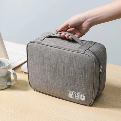 Waterproof Portable Cable Storage Bag – Digital Organizer for USB Cables, Chargers & Travel Accessories