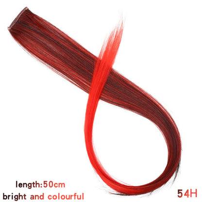HUAYA 18" Synthetic Clip-In Colorful Curly Hair Extension – Ombre Pink Purple Red Blue Hair Piece
