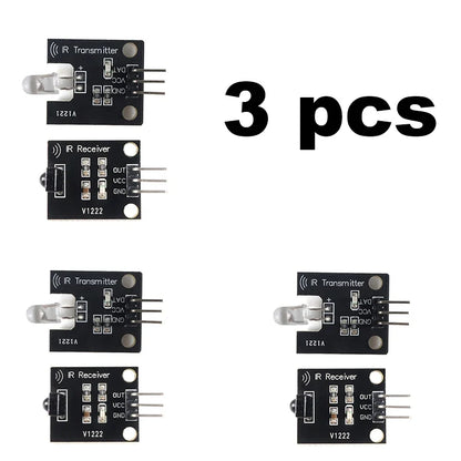 38KHz IR Infrared Transmitter Receiver Module Kit - 10M Range Remote Control Signal Learning for Arduino, Smart Home & RC Car