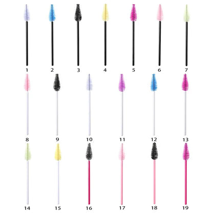 25pcs Eyelash Extension Brush Set - Mascara Wands, Micro Applicators & Spoolie Makeup Tools
