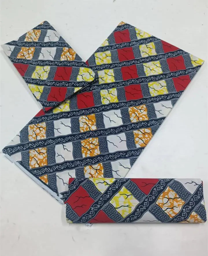 100% Cotton Ankara Fabric - High Quality African Print Batik Real Wax Pagne 6 Yards for Stylish Sewing