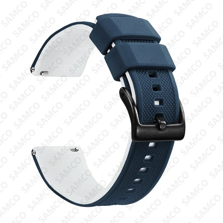 Premium Silicone Watch Band - Quick Release Rubber Replacement Strap for 18mm 20mm 22mm Watches