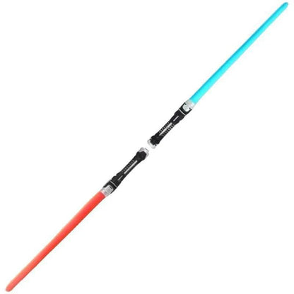Colorful LED Lightsaber Toy - Telescopic Double Sword with Music & Flashing Effects for Kids, Cosplay & Party Fun