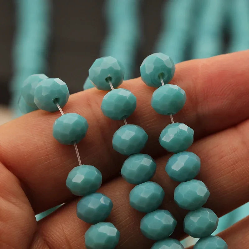 Czech Crystal Spacer Beads - Rondelle Faceted Glass Beads in Multiple Sizes for DIY Jewelry Making Crafts
