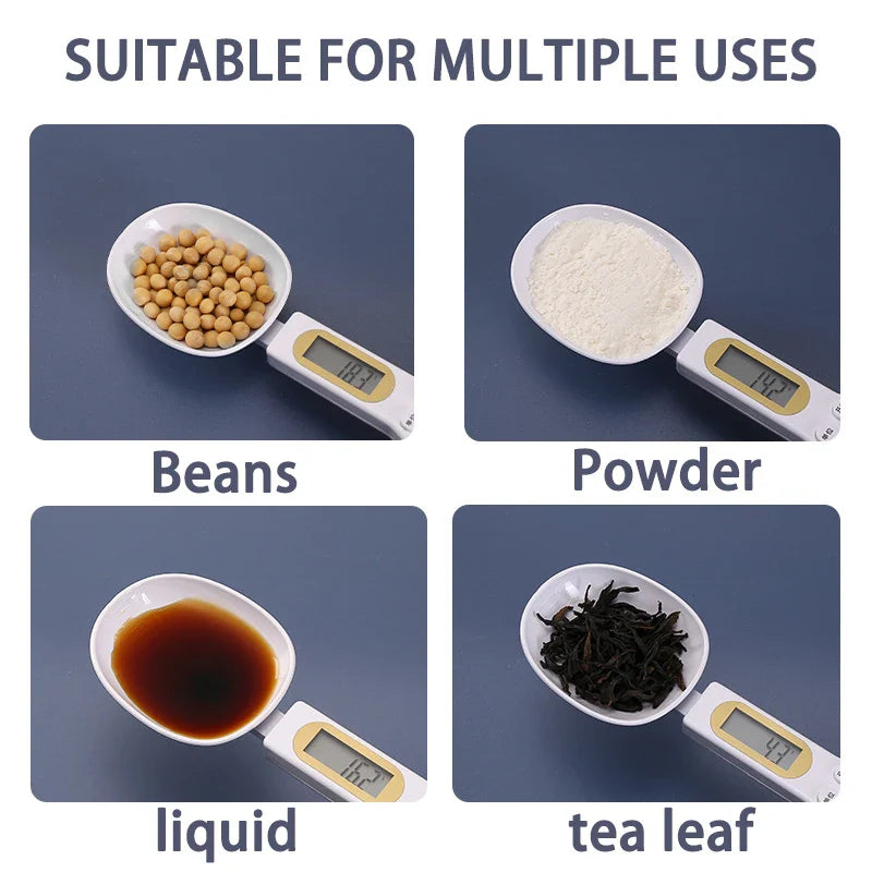 Mini Electronic Kitchen Spoon Scale - 500g/0.1g Precision LCD Digital Measuring Tool for Food, Flour, Milk, Coffee