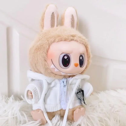 Labubu V1/V2/V3 Sportswear Sweatshirt Jacket – Casual Hoodie Outfit for Mini Labubu Dolls Accessories