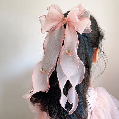 Kids Floral Braided Hair Clip - Princess Embroidered Hair Accessory for Girls’ Ponytail & Stylish Hairstyles