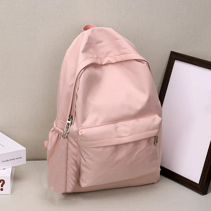 Women’s Waterproof School Backpack | Large Capacity Solid Color Daypack for Teens & Students