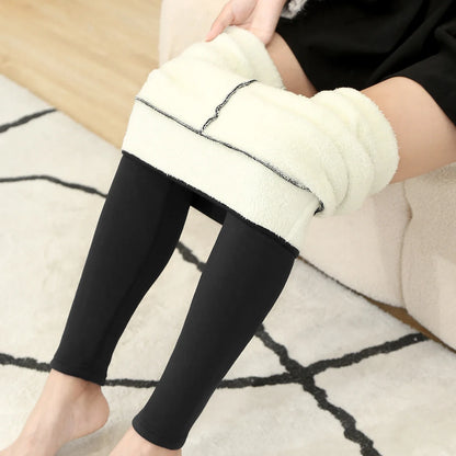 Women’s Velvet Leggings – High-Waist Thick Thermal Stretch Pants, Warm Winter Cold-Resistant Tights