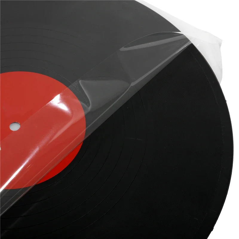 50PCS OPP Gel Vinyl Record Protective Sleeves – Self-Adhesive LP Storage Bags for Turntable, 32.3cm x 32cm